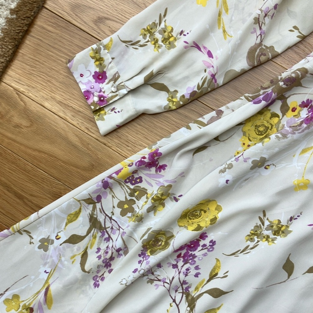 Nannette White Floral Long Sleeve Dress with Yellow & Purple Accents - Picture 10 of 10